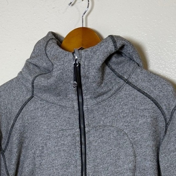 Lululemon Scuba Hoodie Women 12 Heather Gray Full Zip Jacket Athleisure Knit - Picture 3 of 12